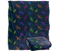 Jq Licensing - James Piazza Neon Dragonflies Pattern Silky Touch Super Soft Throw Blanket 152 X 127 Cm