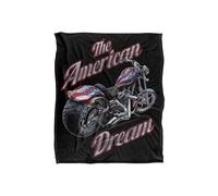 JQ Licensing James Piazza The American Dream Motorcycle Silky Touch Super Soft Throw Blanket 152 X 127 cm in White JQ Licensing White 152 X 127 cm
