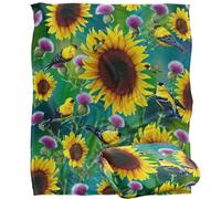 Jq Licensing - Jg-Jp Sunflowers And Songbirds Pattern Silky Touch Super Soft Throw Blanket 152 X 127 Cm