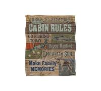 JQ Licensing Jl-Jp Cabin Rules Silky Touch Super Soft Throw Blanket 152 X 127 cm in White JQ Licensing White 152 X 127 cm