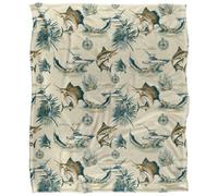 Jq Licensing Jl-Jp-Jq 2 Silky Tiki Flower Fishing Supersoft Blanket Multicoloured/multicoloured (One Size, One Size)