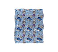 JQ Licensing Jl-Jp-Jq Sailfish Tiki Fishing Pattern Silky Touch Super Soft Throw Blanket 152 X 127 cm in White JQ Licensing White 152 X 127 cm