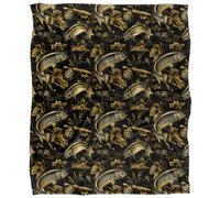 Jq Licensing Jl-Jp-Jq Silky Patterned Fishing Supersoft Blanket Multicoloured (One Size)