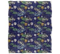 Jq Licensing Jl-Jp-Jq Silky Tiki Flower Fishing Supersoft Blanket Blue (One Size)