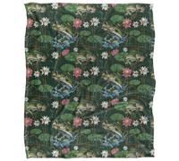 Jq Licensing Jl-Jp-Jq Silky Tiki Flower Fishing Supersoft Blanket Green (One Size)
