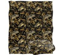Jq Licensing - Jl-Jp-Jq Trout Tiki Fishing Pattern Silky Touch Super Soft Throw Blanket 152 X 127 Cm