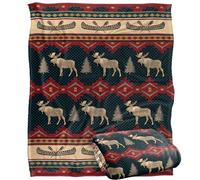 Jq Licensing - Jl-Jp Moose And Canoe Pattern Silky Touch Super Soft Throw Blanket 152 X 127 Cm