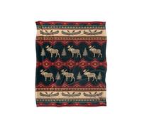 JQ Licensing Jl-Jp Moose & Canoe Pattern Silky Touch Super Soft Throw Blanket 152 X 127 cm in White JQ Licensing White 152 X 127 cm