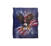 JQ Licensing Jlo American Flag Patriotic Eagle Silky Touch Super Soft Throw Blanket 152 X 127 cm in White JQ Licensing White 152 X 127 cm