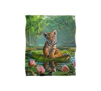JQ Licensing Jlo Baby Tiger & Lilies Silky Touch Super Soft Throw Blanket 152 X 127 cm in White JQ Licensing White 152 X 127 cm