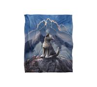 JQ Licensing Jlo Baby Wolf Howling Silky Touch Super Soft Throw Blanket 152 X 127 cm in White JQ Licensing White 152 X 127 cm