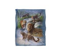JQ Licensing Jlo Big Cats Lion, Tiger, Leopard, Cougar Silky Touch Super Soft Throw Blanket 152 X 127 cm in White JQ Licensing White 152 X 127 cm