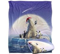 Jq Licensing - Jlo Christmas Polar Bear And Penguins Silky Touch Super Soft Throw Blanket 152 X 127 Cm