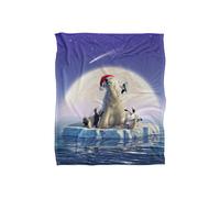 JQ Licensing Jlo Christmas Polar Bear & Penguins Silky Touch Super Soft Throw Blanket 152 X 127 cm in White JQ Licensing White 152 X 127 cm