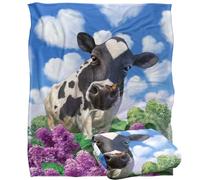 Jq Licensing - Jlo Cow And Butterflies Garden Silky Touch Super Soft Throw Blanket 152 X 127 Cm