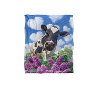 JQ Licensing Jlo Cow & Butterflies Garden Silky Touch Super Soft Throw Blanket 152 X 127 cm in White JQ Licensing White 152 X 127 cm