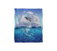 JQ Licensing Jlo Dolphin Clouds Silky Touch Super Soft Throw Blanket 152 X 127 cm in White JQ Licensing White 152 X 127 cm