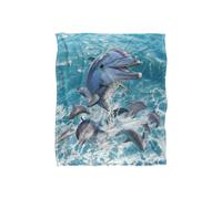JQ Licensing Jlo Dolphins Jumping Silky Touch Super Soft Throw Blanket 152 X 127 cm in White JQ Licensing White 152 X 127 cm