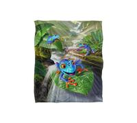 JQ Licensing Jlo Jungle Frogs Silky Touch Super Soft Throw Blanket 152 X 127 cm in White JQ Licensing White 152 X 127 cm