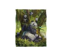 JQ Licensing Jlo Panda Family Flute Silky Touch Super Soft Throw Blanket 152 X 127 cm in White JQ Licensing White 152 X 127 cm