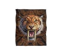JQ Licensing Jlo Saber-Toothed Tiger Silky Touch Super Soft Throw Blanket 152 X 127 cm in White JQ Licensing White 152 X 127 cm