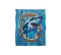 JQ Licensing Jlo Shark Hunting Silky Touch Super Soft Throw Blanket 152 X 127 cm in White JQ Licensing White 152 X 127 cm