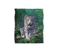 JQ Licensing Jlo White Tiger & Cubs Silky Touch Super Soft Throw Blanket 152 X 127 cm JQ Licensing White 152 X 127 cm
