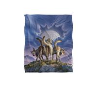 JQ Licensing Jlo Wolf Pack Moon Silky Touch Super Soft Throw Blanket 152 X 127 cm in White JQ Licensing White 152 X 127 cm