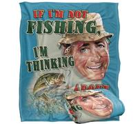 Jq Licensing - Jw-Jp Thinking About Fishing Silky Touch Super Soft Throw Blanket 152 X 127 Cm