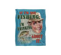 JQ Licensing Jw-Jp Thinking About Fishing Silky Touch Super Soft Throw Blanket 152 X 127 cm in White JQ Licensing White 152 X 127 cm
