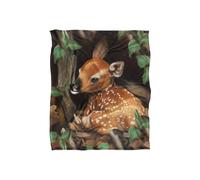 JQ Licensing Karen Latham Fawn Baby Deer Silky Touch Super Soft Throw Blanket 152 X 127 cm in White JQ Licensing White 152 X 127 cm