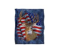 JQ Licensing Lz-Jp American Flag Patriotic Deer Silky Touch Super Soft Throw Blanket 152 X 127 cm in White JQ Licensing White 152 X 127 cm