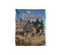 JQ Licensing Lz-Jp Farm House Deer Silky Touch Super Soft Throw Blanket 152 X 127 cm in White JQ Licensing White 152 X 127 cm