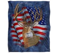 Jq Licensing Lz-Jp Silky American Flag Deer Supersoft Blanket Multicoloured (One Size)