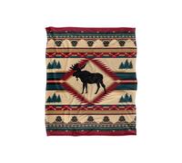 JQ Licensing Moose Lodge Silky Touch Super Soft Throw Blanket 152 X 127 cm in White JQ Licensing White 152 X 127 cm