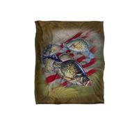 JQ Licensing Patriotic Crappie Fisjing American Flag Silky Touch Super Soft Throw Blanket 152 X 127 cm in White JQ Licensing White 152 X 127 cm