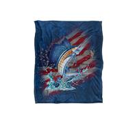 JQ Licensing Patriotic Sailfish Fishing American Flag Silky Touch Super Soft Throw Blanket 152 X 127 cm in White JQ Licensing White 152 X 127 cm