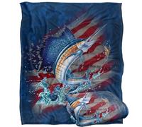 JQ Licensing Patriotic Sailfish Fishing American Flag Silky Touch Super Soft Throw Blanket 152 X 127 cm