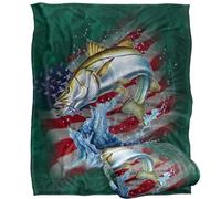 JQ Licensing Patriotic Snook Fishing American Flag Silky Touch Super Soft Throw Blanket 152 X 127 cm