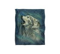 JQ Licensing Rl-Jp Howling Wolf Aurora Silky Touch Super Soft Throw Blanket 152 X 127 cm in White JQ Licensing White 152 X 127 cm