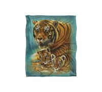 JQ Licensing Rl-Jp Tiger & Cubs Silky Touch Super Soft Throw Blanket 152 X 127 cm in White JQ Licensing White 152 X 127 cm