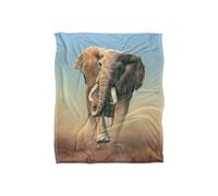 JQ Licensing Royce Mcclure Charging Elephant Silky Touch Super Soft Throw Blanket 152 X 127 cm in White JQ Licensing White 152 X 127 cm