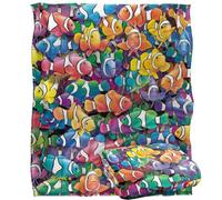 Jq Licensing - Royce Mcclure Clowning Around Clown Fish Pattern Silky Touch Super Soft Throw Blanket 152 X 127 Cm