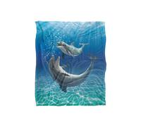 JQ Licensing Royce Mcclure Dolphin Bubbles Silky Touch Super Soft Throw Blanket 152 X 127 cm in White JQ Licensing White 152 X 127 cm