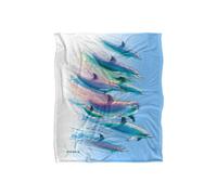 JQ Licensing Royce Mcclure Dolphin Flow Silky Touch Super Soft Throw Blanket 152 X 127 cm in White JQ Licensing White 152 X 127 cm