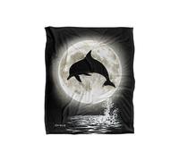 JQ Licensing Royce Mcclure Dolphin Moon Silhouette Silky Touch Super Soft Throw Blanket 152 X 127 cm in White JQ Licensing White 152 X 127 cm