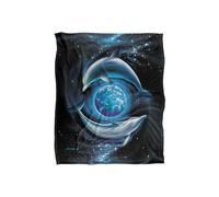 JQ Licensing Royce Mcclure Dolphin Planet Silky Touch Super Soft Throw Blanket 152 X 127 cm in White JQ Licensing White 152 X 127 cm