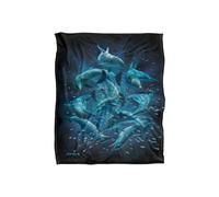 JQ Licensing Royce Mcclure Dolphin Twister Dark Water Silky Touch Super Soft Throw Blanket 152 X 127 cm in White JQ Licensing White 152 X 127 cm