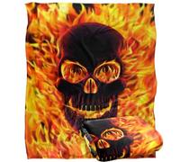 Jq Licensing - Royce Mcclure Flaming Skull Silky Touch Super Soft Throw Blanket 152 X 127 Cm
