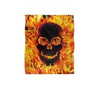 JQ Licensing Royce Mcclure Flaming Skull Silky Touch Super Soft Throw Blanket 152 X 127 cm in White JQ Licensing White 152 X 127 cm